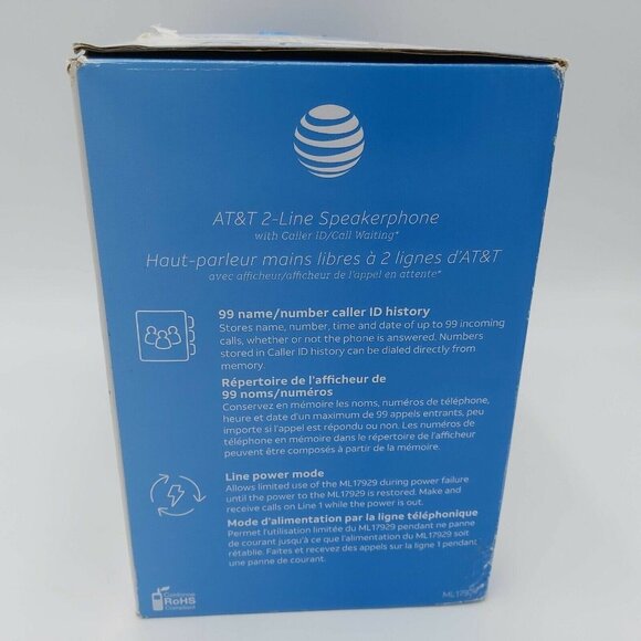 AT&T ML17929 2-Line Corded Speakerphone with Caller ID and Call Waiting - Black - Picture 5 of 5